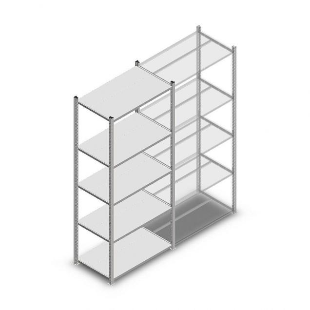 Fachbodenregal Medium Duty 2000x850x500 mm (hxbxt) 5 Ebenen verzinkt Anfangsregal