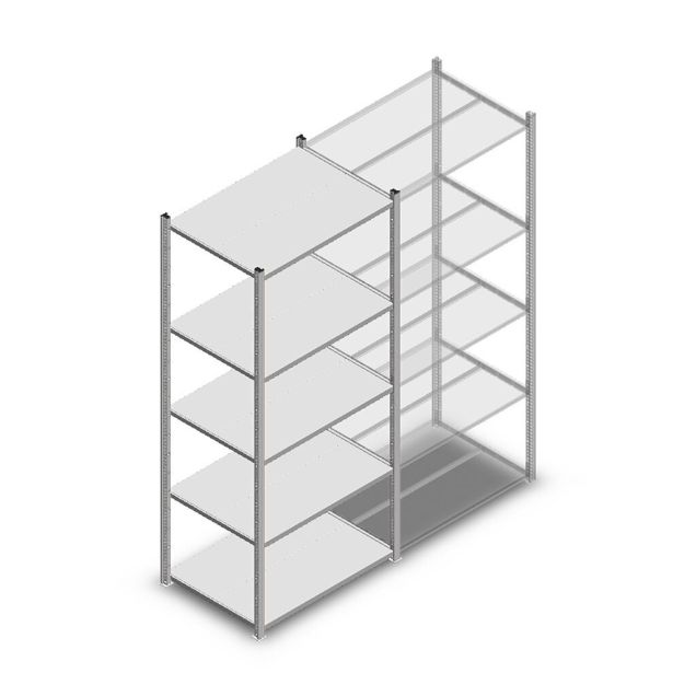Fachbodenregal Medium Duty 2000x850x600 mm (hxbxt) 5 Ebenen verzinkt Anfangsregal