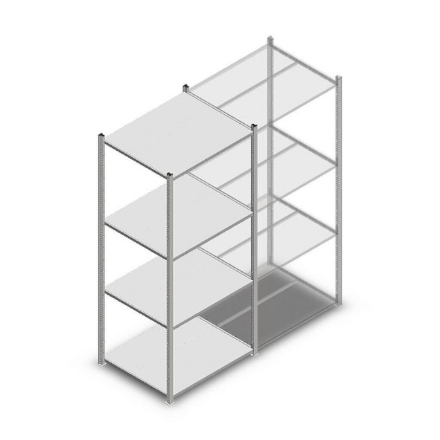 Fachbodenregal Medium Duty 2000x850x700 mm (hxbxt) 4 Ebenen verzinkt Anfangsregal