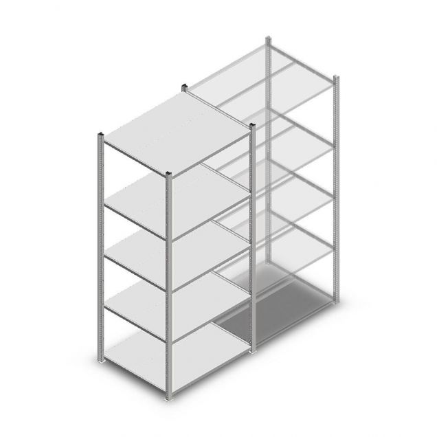 Fachbodenregal Medium Duty 2000x850x700 mm (hxbxt) 5 Ebenen verzinkt Anfangsregal