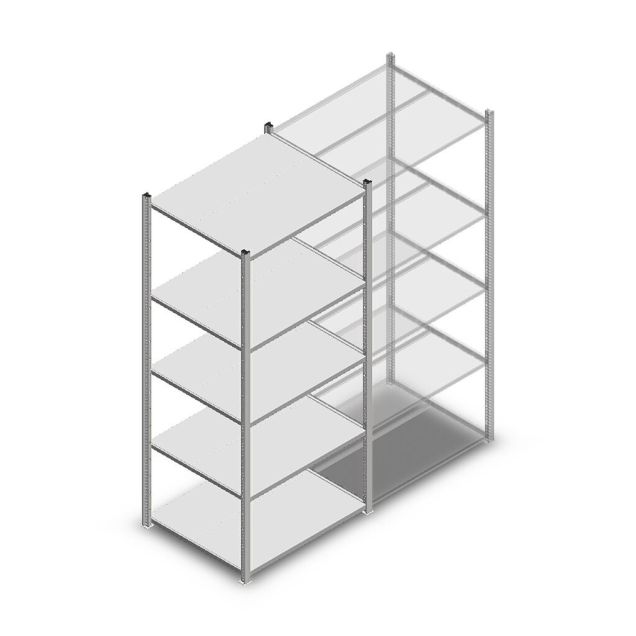 Fachbodenregal Medium Duty 2000x850x700 mm (hxbxt) 5 Ebenen verzinkt Anfangsregal