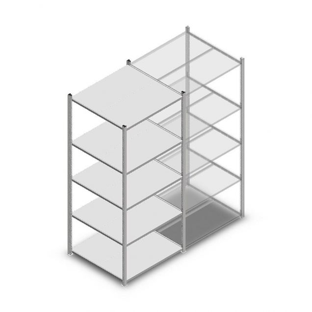 Fachbodenregal Medium Duty 2000x850x800 mm (hxbxt) 5 Ebenen verzinkt Anfangsregal