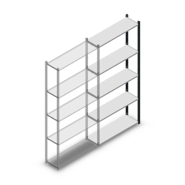 Fachbodenregal Medium Duty 2200x1000x300 mm (HxBxT) 5 Ebenen anthrazit Anbauregal