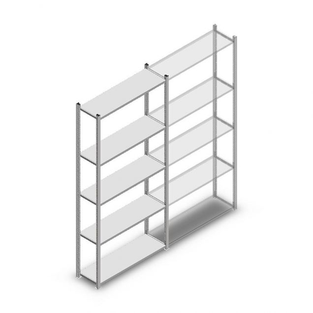 Fachbodenregal Medium Duty 2200x1000x300 mm (hxbxt) 5 Ebenen verzinkt Anfangsregal