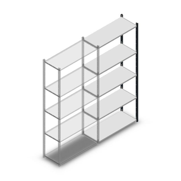 Fachbodenregal Medium Duty 2200x1000x400 mm (HxBxT) 5 Ebenen anthrazit Anbauregal