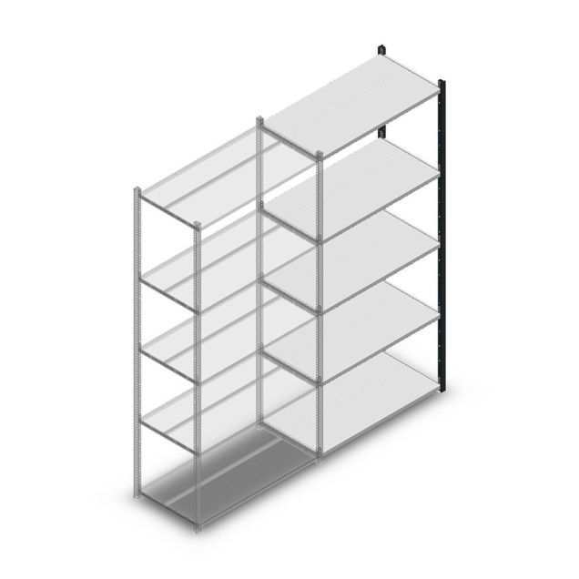 Fachbodenregal Medium Duty 2200x1000x500 mm (HxBxT) 5 Ebenen anthrazit Anbauregal