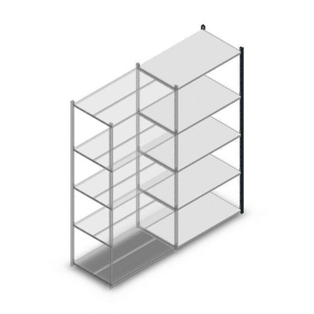 Fachbodenregal Medium Duty 2200x1000x600 mm (hxbxt) 5 Ebenen anthrazit Anbauregal 