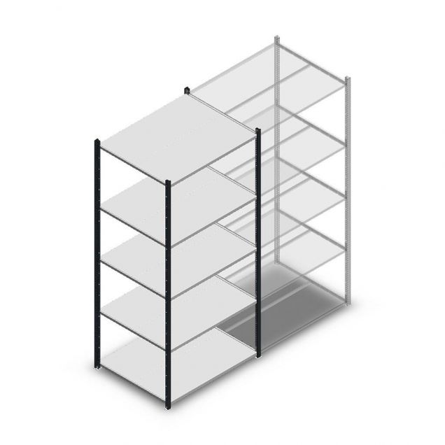 Fachbodenregal Medium Duty 2200x1000x800 mm (hxbxt) 5 Ebenen anthrazit Anfangsregal