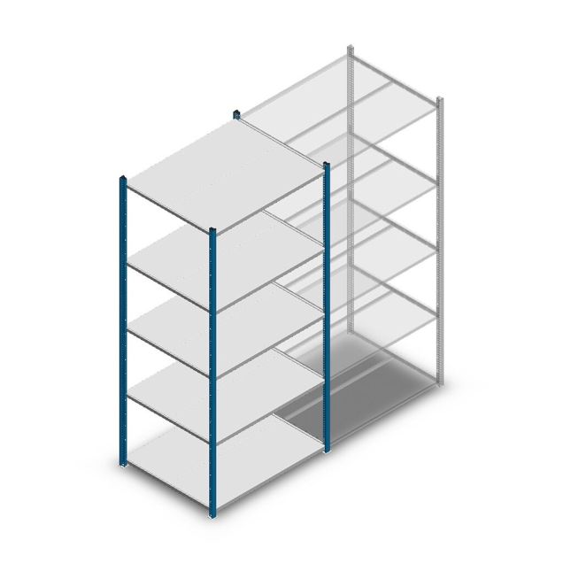 Fachbodenregal Medium Duty 2200x1000x800 mm (hxbxt) 5 Ebenen blau Anfangsregal