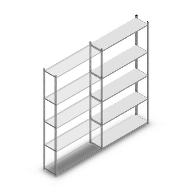 Fachbodenregal Medium Duty 2200x1150x300 mm (hxbxt) 5 Ebenen verzinkt Anbauregal