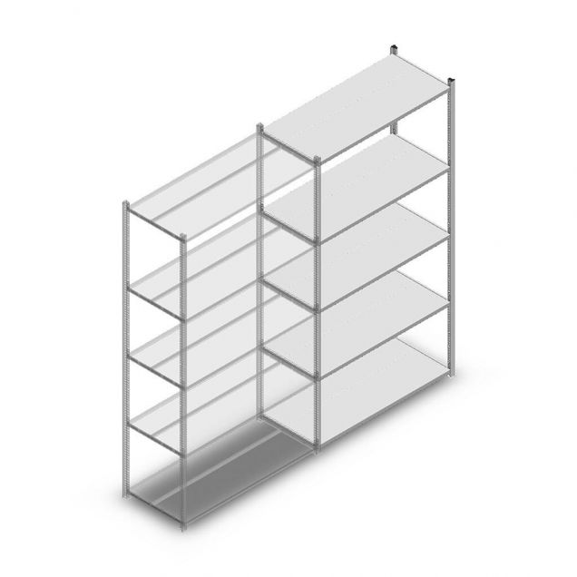Fachbodenregal Medium Duty 2200x1150x500 mm (hxbxt) 5 Ebenen verzinkt Anbauregal