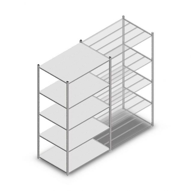 Fachbodenregal Medium Duty 2200x1150x800 mm (hxbxt) 5 Ebenen verzinkt Anfangsregal