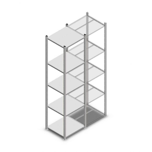Fachbodenregal Medium Duty 2200x550x500 mm (hxbxt) 5 Ebenen verzinkt Anfangsregal