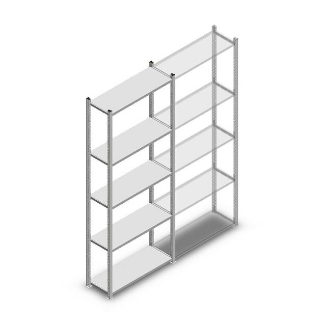 Fachbodenregal Medium Duty 2200x850x300 mm (hxbxt) 5 Ebenen verzinkt Anfangsregal