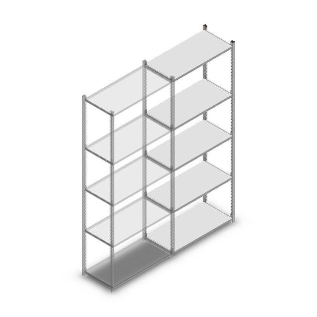 Fachbodenregal Medium Duty 2200x850x400 mm (HxBxT) 5 Ebenen verzinkt Anbauregal