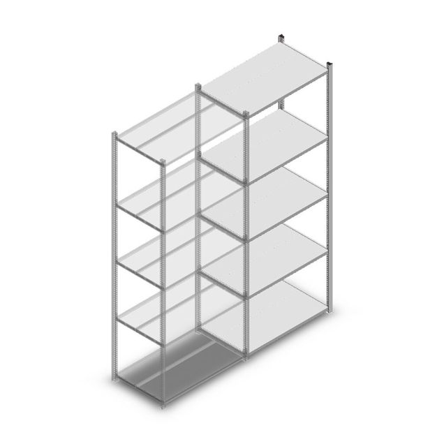 Fachbodenregal Medium Duty 2200x850x500 mm (HxBxT) 5 Ebenen verzinkt Anbauregal
