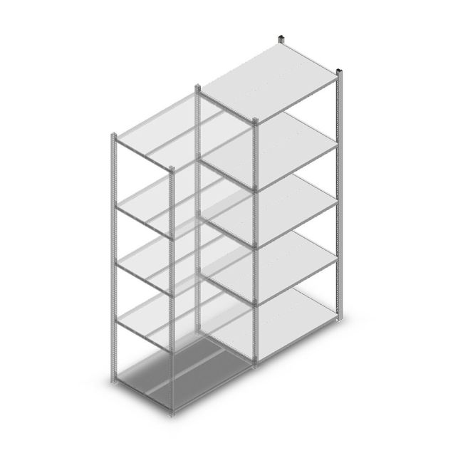 Fachbodenregal Medium Duty 2200x850x600 mm (HxBxT) 5 Ebenen verzinkt Anbauregal