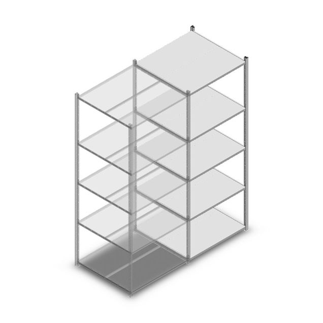 Fachbodenregal Medium Duty 2200x850x800 mm (HxBxT) 5 Ebenen verzinkt Anbauregal