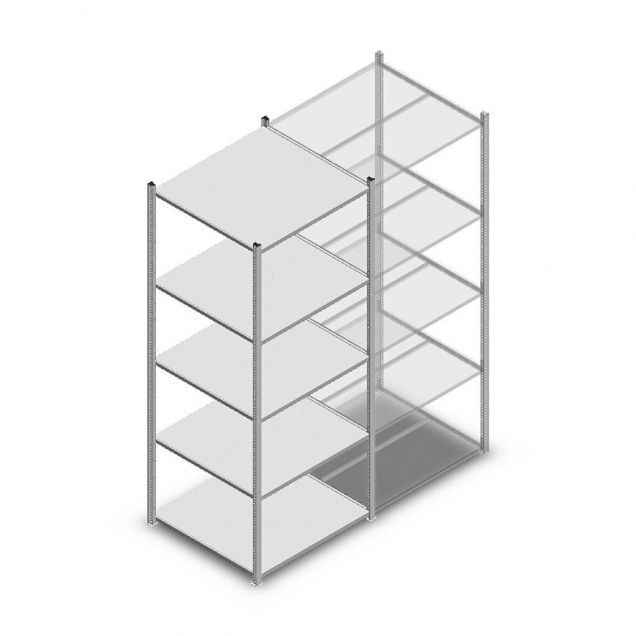 Fachbodenregal Medium Duty 2200x850x800 mm (hxbxt) 5 Ebenen verzinkt Anfangsregal