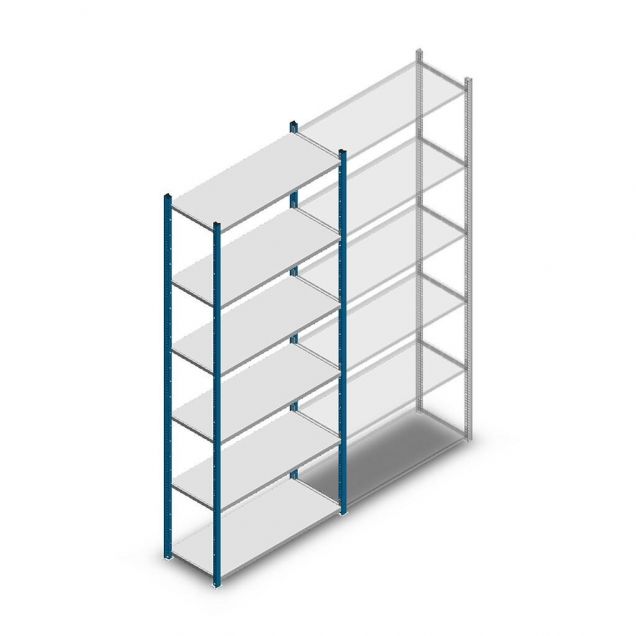 Fachbodenregal Medium Duty 2500x1000x400 mm (hxbxt) 6 Ebenen blau Anfangsregal 