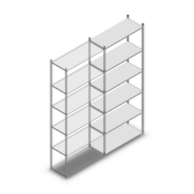 Fachbodenregal Medium Duty 2500x1000x400 mm (hxbxt) 6 Ebenen verzinkt Anbauregal