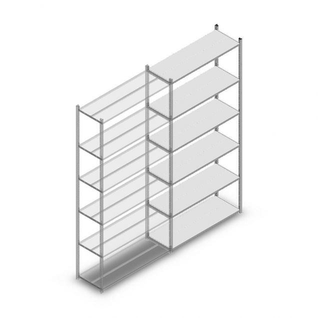 Fachbodenregal Medium Duty 2500x1150x400 mm (hxbxt) 6 Ebenen verzinkt Anbauregal
