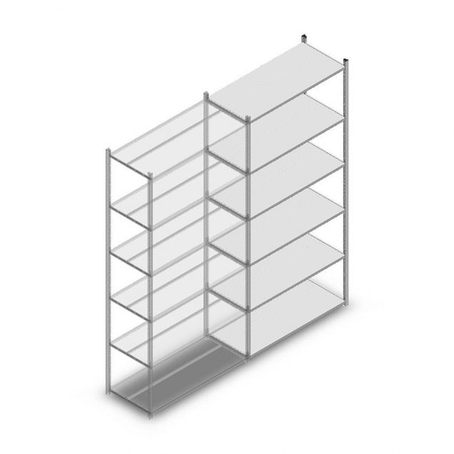 Fachbodenregal Medium Duty 2500x1150x500 mm (hxbxt) 6 Ebenen verzinkt Anbauregal