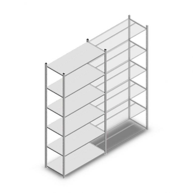Fachbodenregal Medium Duty 2500x1150x500 mm (hxbxt) 6 Ebenen verzinkt Anfangsregal
