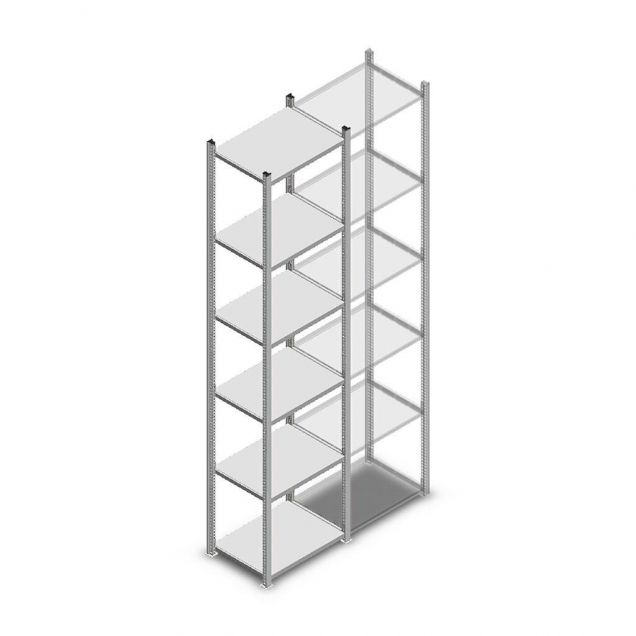 Fachbodenregal Medium Duty 2500x550x400 mm (hxbxt) 6 Ebenen verzinkt Anfangsregal