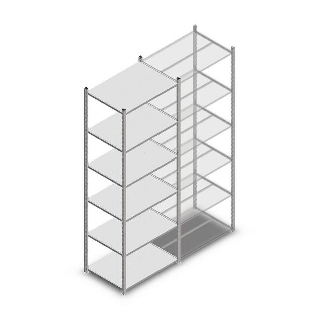 Fachbodenregal Medium Duty 2500x850x600 mm (hxbxt) 6 Ebenen verzinkt Anfangsregal