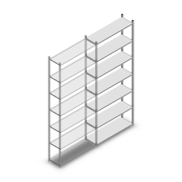 Fachbodenregal Medium Duty 3000x1000x300 mm (HxBxT) 7 Ebenen verzinkt Anbauregal