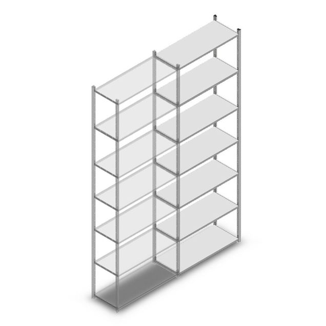 Fachbodenregal Medium Duty 3000x1000x400 mm (HxBxT) 7 Ebenen verzinkt Anbauregal