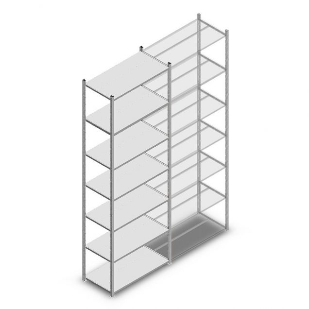 Fachbodenregal Medium Duty 3000x1000x500 mm (hxbxt) 7 Ebenen verzinkt Anfangsregal