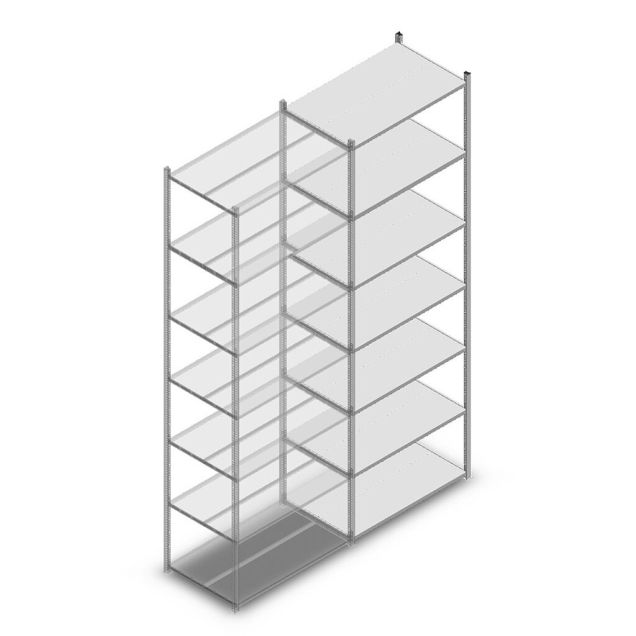 Fachbodenregal Medium Duty 3000x1000x600 mm (HxBxT) 7 Ebenen verzinkt Anbauregal
