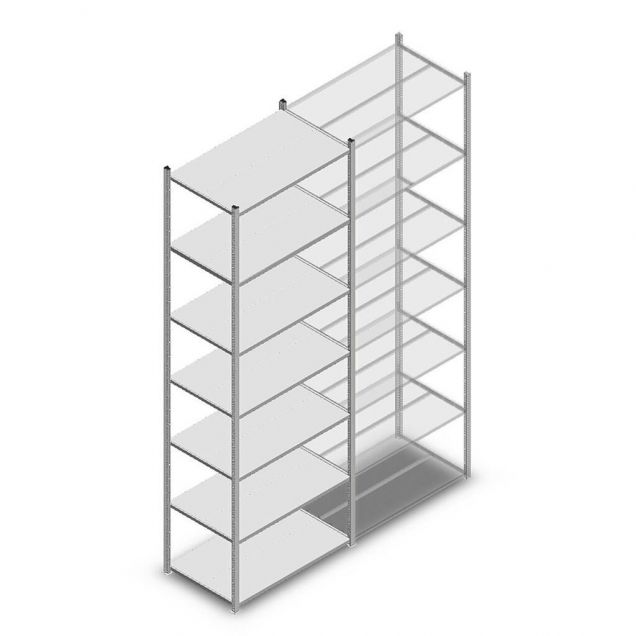 Fachbodenregal Medium Duty 3000x1000x600 mm (hxbxt) 7 Ebenen verzinkt Anfangsregal