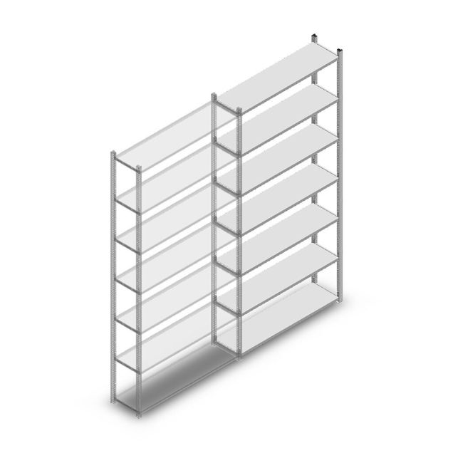 Fachbodenregal Medium Duty 3000x1150x300 mm (HxBxT) 7 Ebenen verzinkt Anbauregal