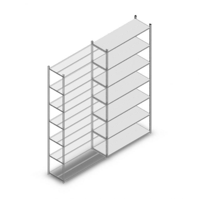 Fachbodenregal Medium Duty 3000x1150x400 mm (hxbxt) 7 Ebenen verzinkt Anbauregal