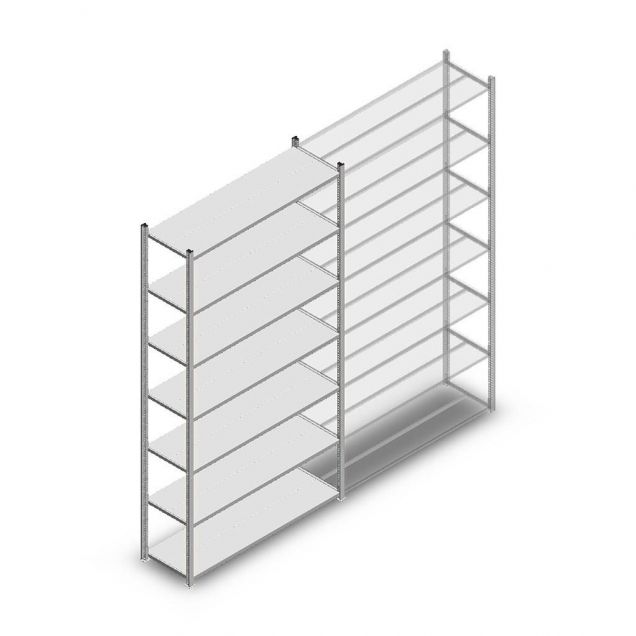 Fachbodenregal Medium Duty 3000x1300x400 mm (hxbxt) 7 Ebenen verzinkt Anfangsregal