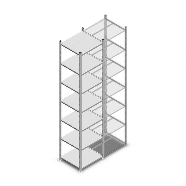 Fachbodenregal Medium Duty 3000x550x500 mm (hxbxt) 7 Ebenen verzinkt Anfangsregal