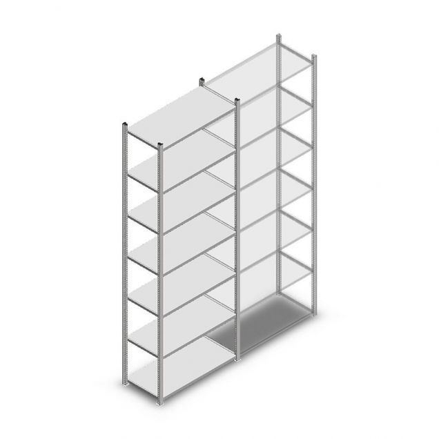 Fachbodenregal Medium Duty 3000x850x400 mm (hxbxt) 7 Ebenen verzinkt Anfangsregal