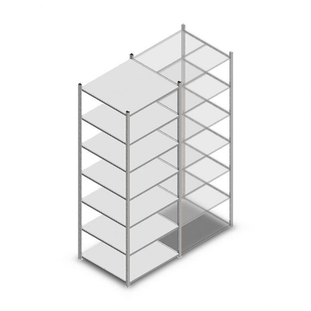Fachbodenregal Medium Duty 3000x850x800 mm (hxbxt) 7 Ebenen verzinkt Anfangsregal