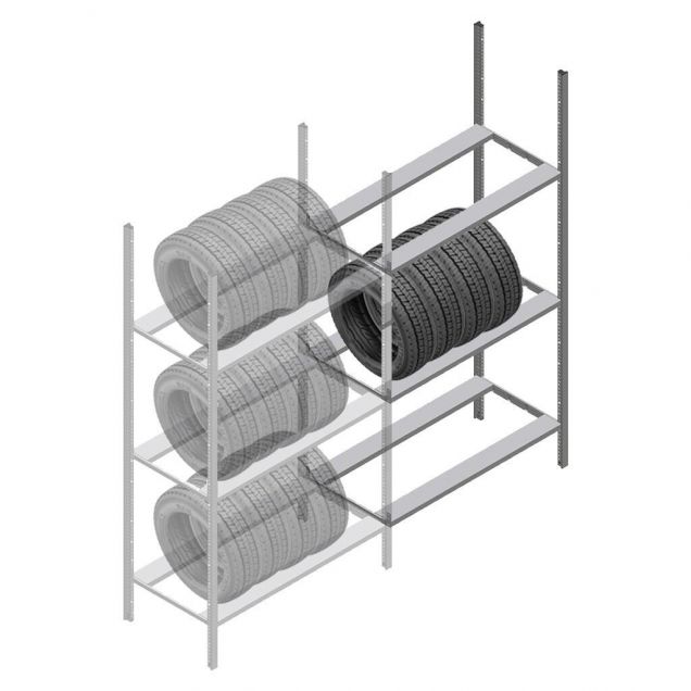 Reifenregal Medium Duty 2200x1000x700 mm (hxbxt) 3 Ebenen Anbauregal
