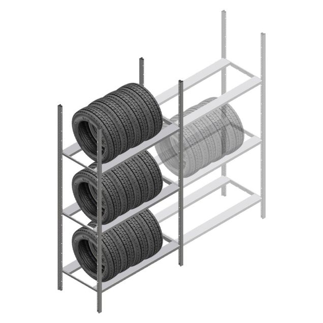 Reifenregal Medium Duty 2200x1000x700 mm (HxBxT) 3 Ebenen Grundregal