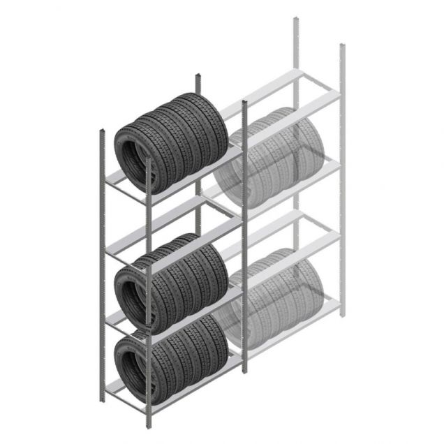 Reifenregal Medium Duty 2500x1000x700 mm (hxbxt) 4 Ebenen Anfangsregal