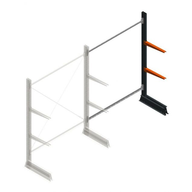 Leichte Kragarmregal einseitig 2000x1500x500 mm (hxbxt) 2 Ebenen Anbauregal