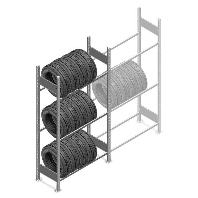 Reifenregal Heavy Duty 2000x1000x400 mm (HxBxT) 3 Ebenen Grundregal