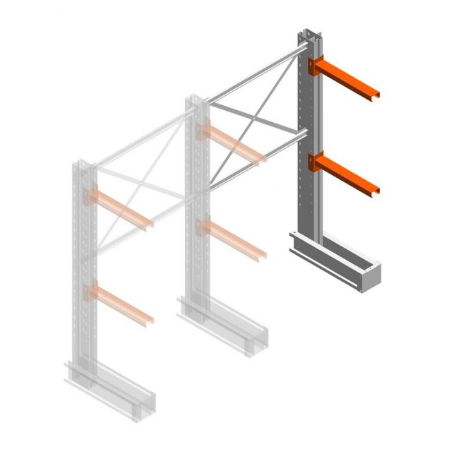 Medium Kragarmregal IT einseitig 1990x1200x600 mm (hxbxt) 2 Ebenen Anbauregal
