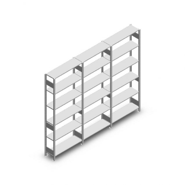 Vorteilsreihe Fachbodenregal Heavy Duty 2500x3000x300 mm (hxbxt) 6 Ebenen 150 kg