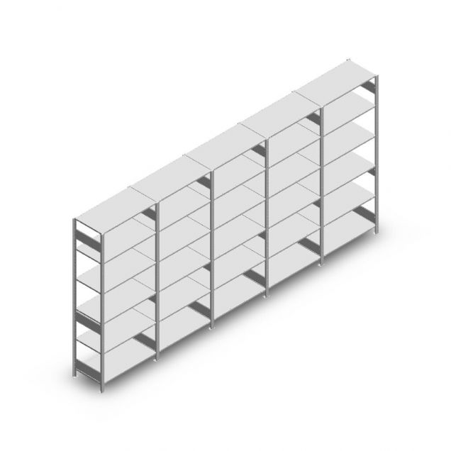 Vorteilsreihe Fachbodenregal Heavy Duty 2500x5000x500 mm (hxbxt) 6 Ebenen 150 kg