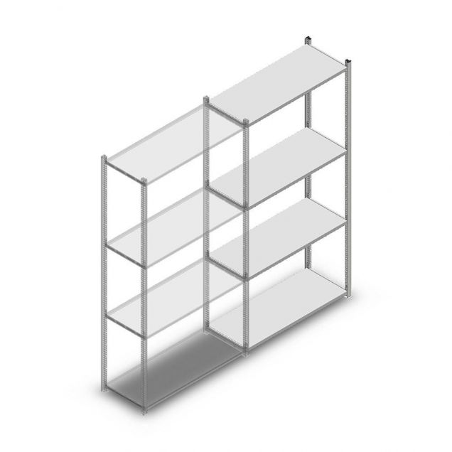 Fachbodenregal Medium Duty 2000x1000x400 mm (hxbxt) 4 Ebenen verzinkt Anbauregal